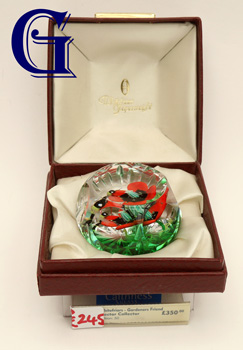 SAFFLOWER, HERBS AND SPICES COLLECTION, Caithness Glass paperweight